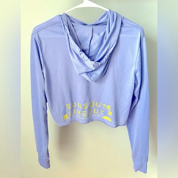 Cropped Hoodie / Lime Out “Suns Out Lime Out” / M - Picture 1 of 5
